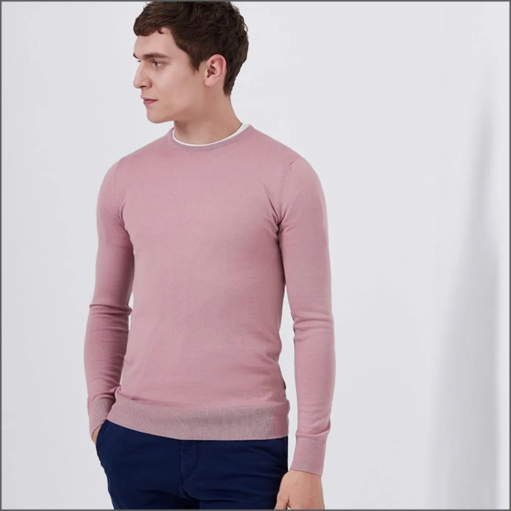 Remus Uomo Pink Slim Fit Merino Wool-Blend Sweater>>