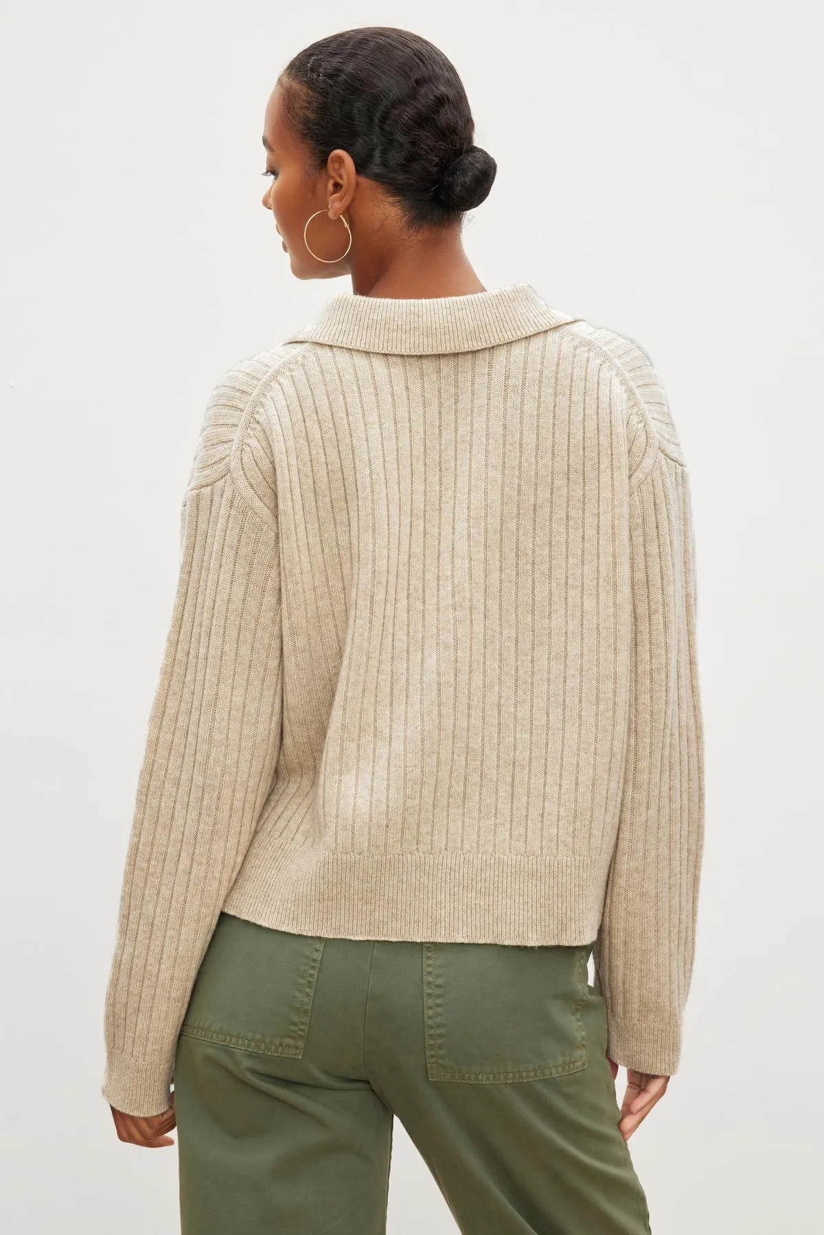 RIYA WOOL CASHMERE POLO SWEATER