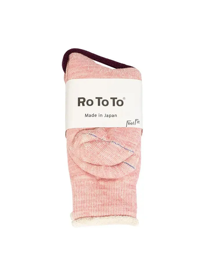 RoToTo Double Face Socks Light Pink