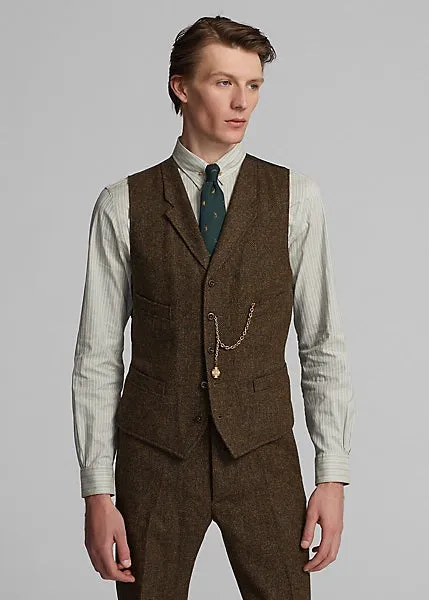 RRL Wool Tweed Notch Lapel Vest