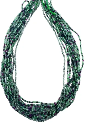 Ruby Zoisite Micro Faceted 2mm rounds beads strands, 16 inch strands