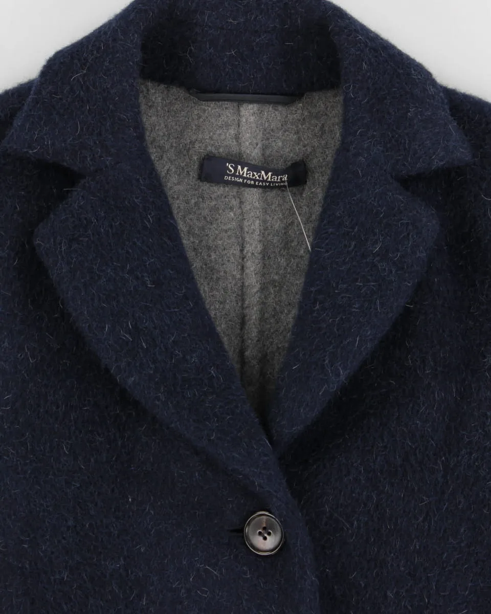 'S MaxMara Women's Navy Wool Coat - S