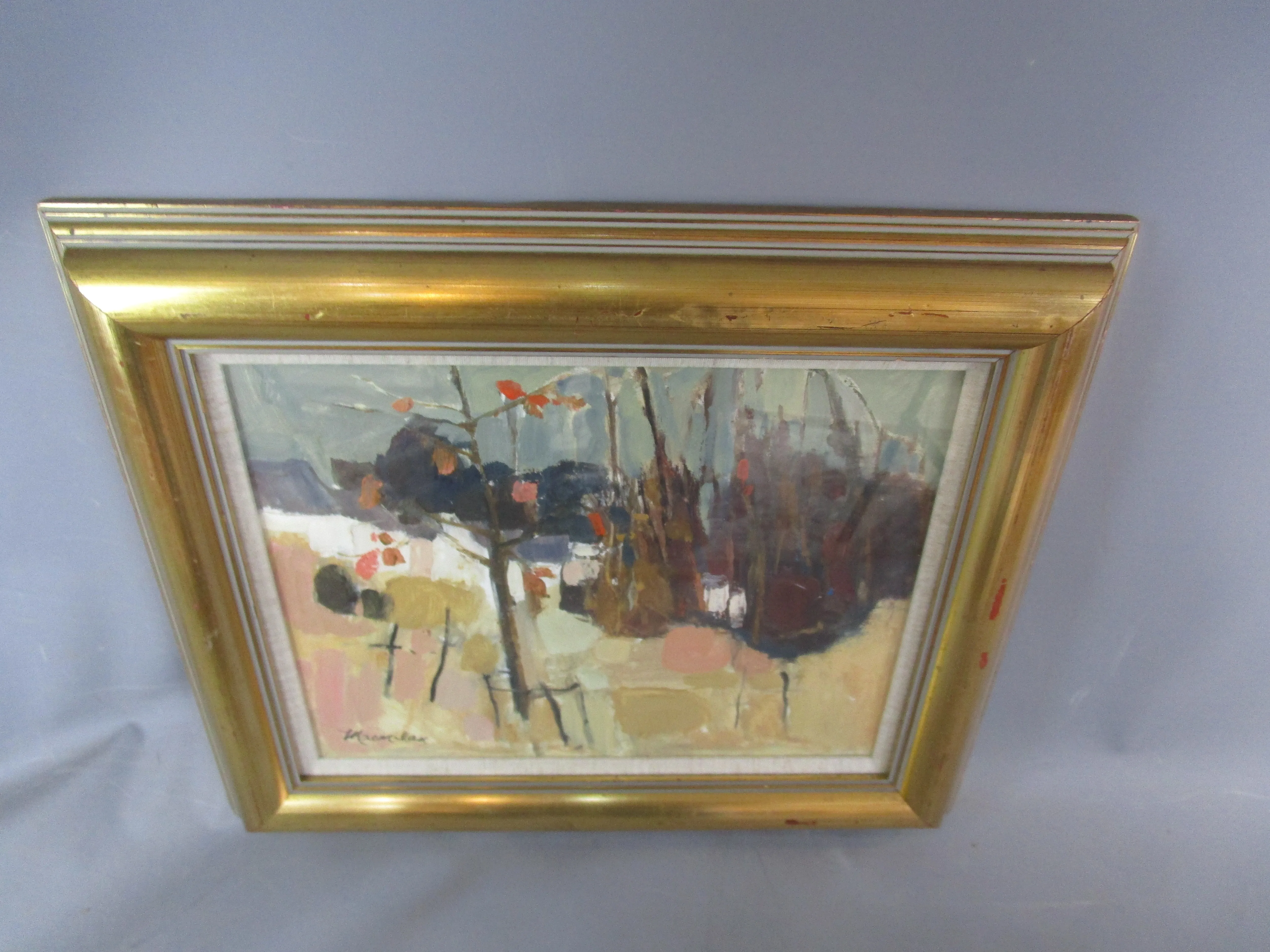 Semi Abstract Sheila Macmillan Oil Painting Vintage 20th Century