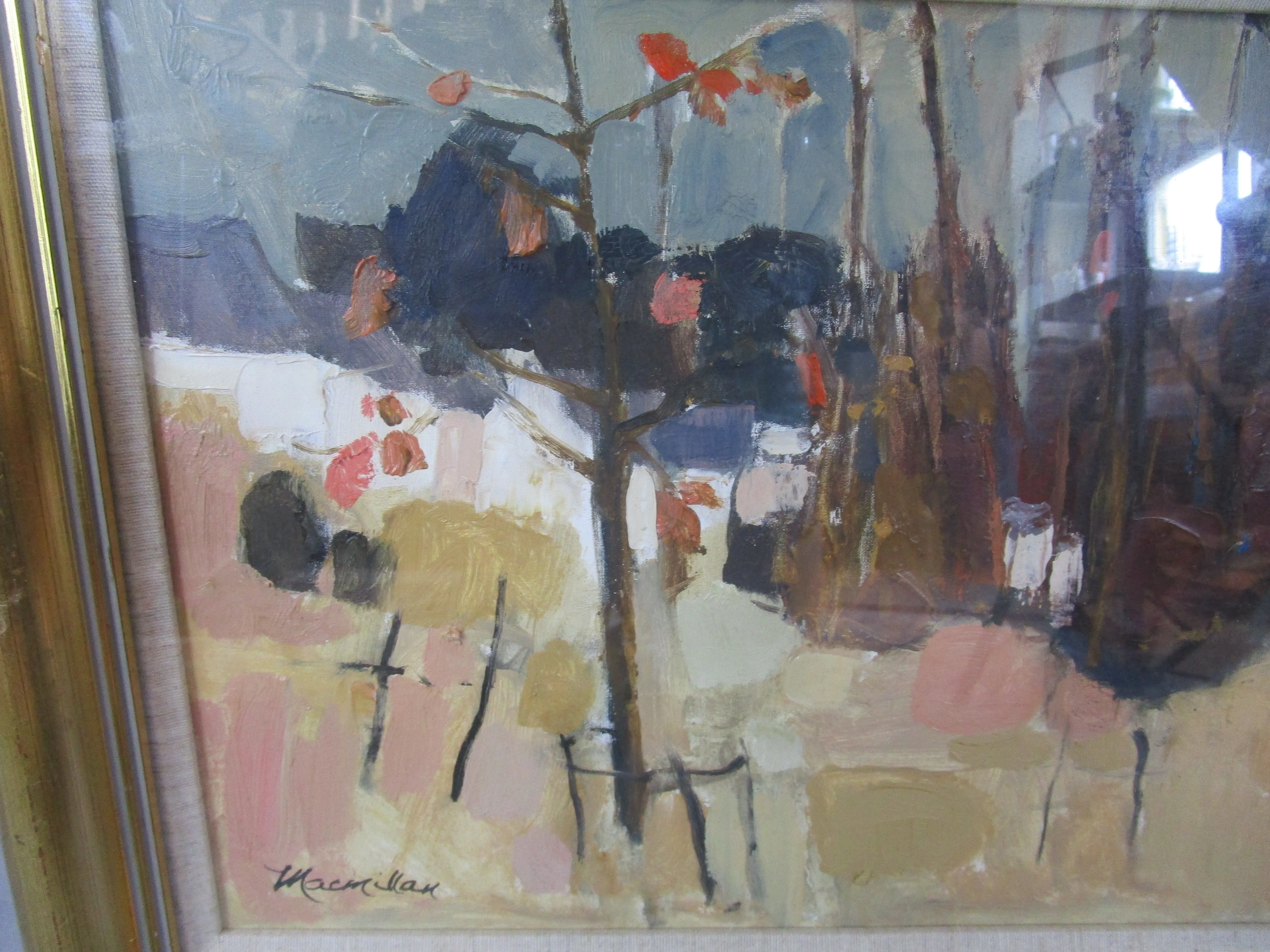 Semi Abstract Sheila Macmillan Oil Painting Vintage 20th Century