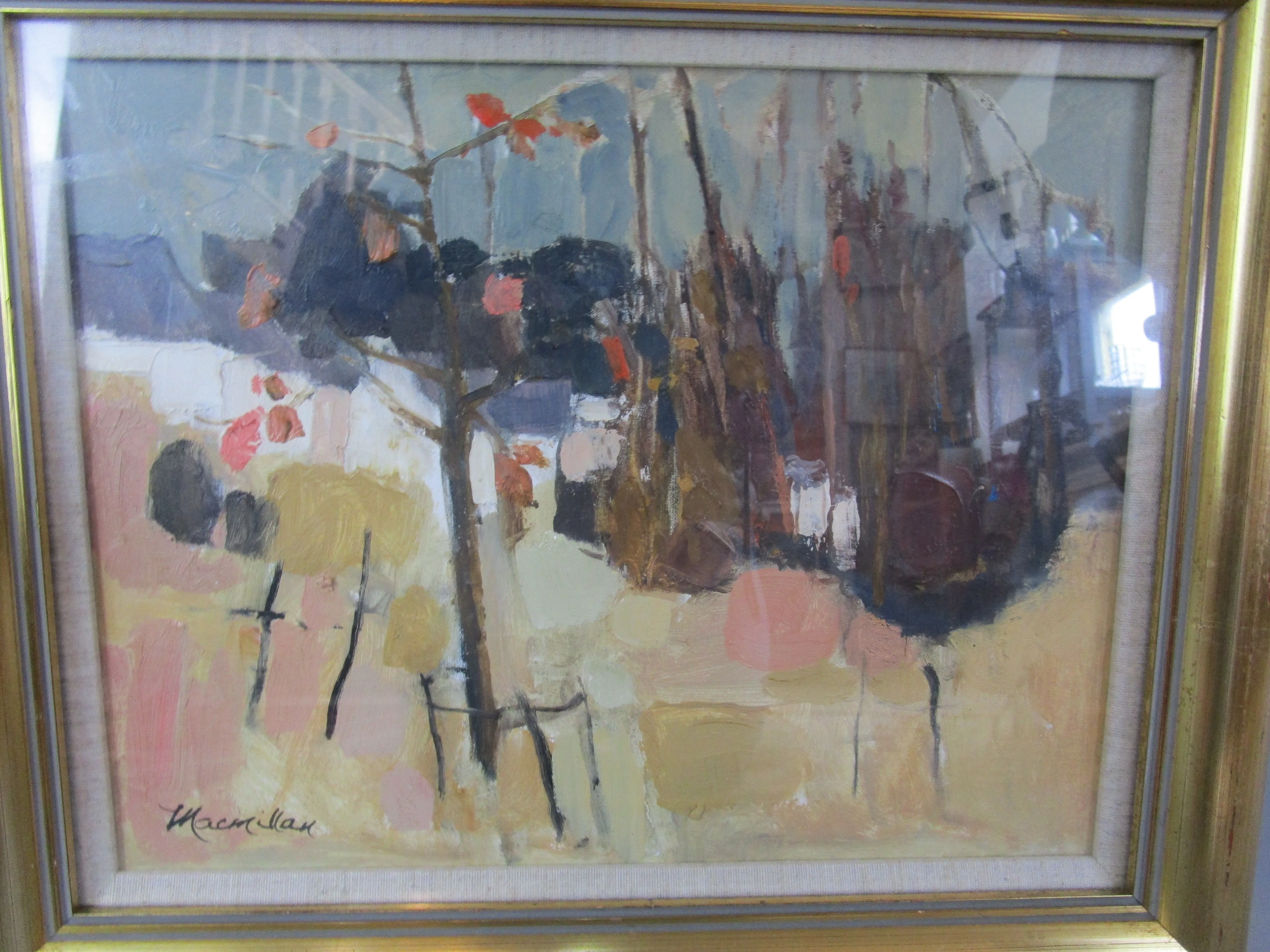 Semi Abstract Sheila Macmillan Oil Painting Vintage 20th Century