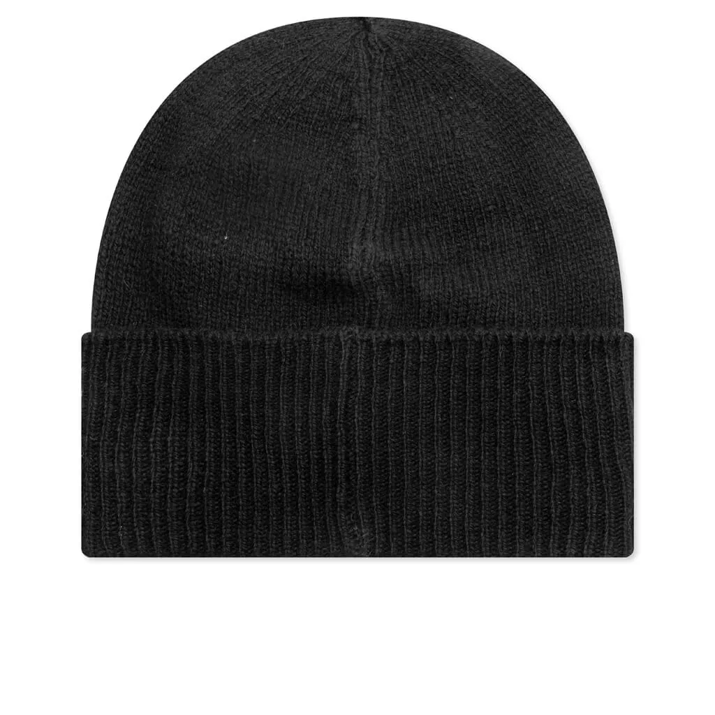 Shetland Wool Logo Beanie - Black