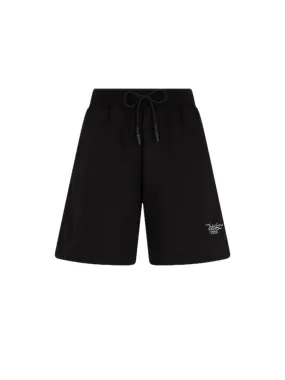 Shorts With Embroidered Gotic Logo - Black