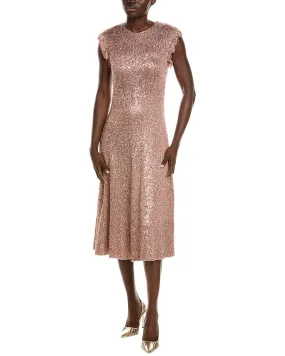 St. John Sequin Wool-Blend A-Line Dress