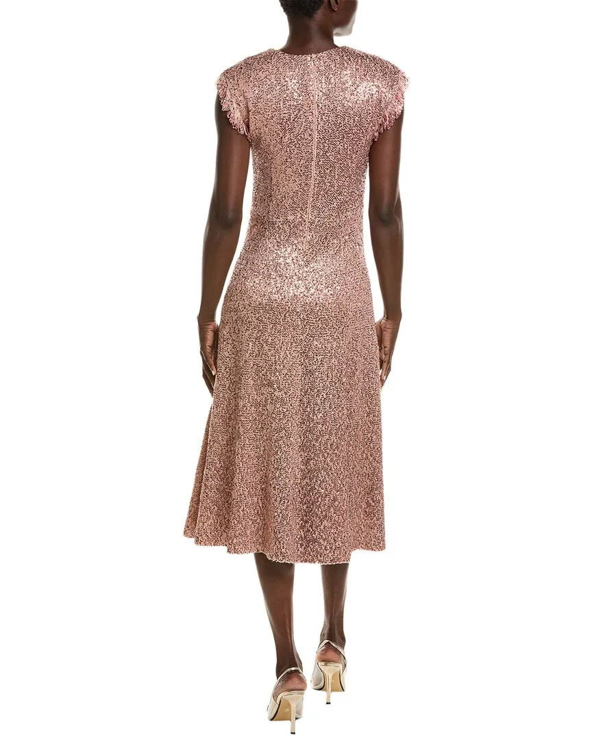 St. John Sequin Wool-Blend A-Line Dress