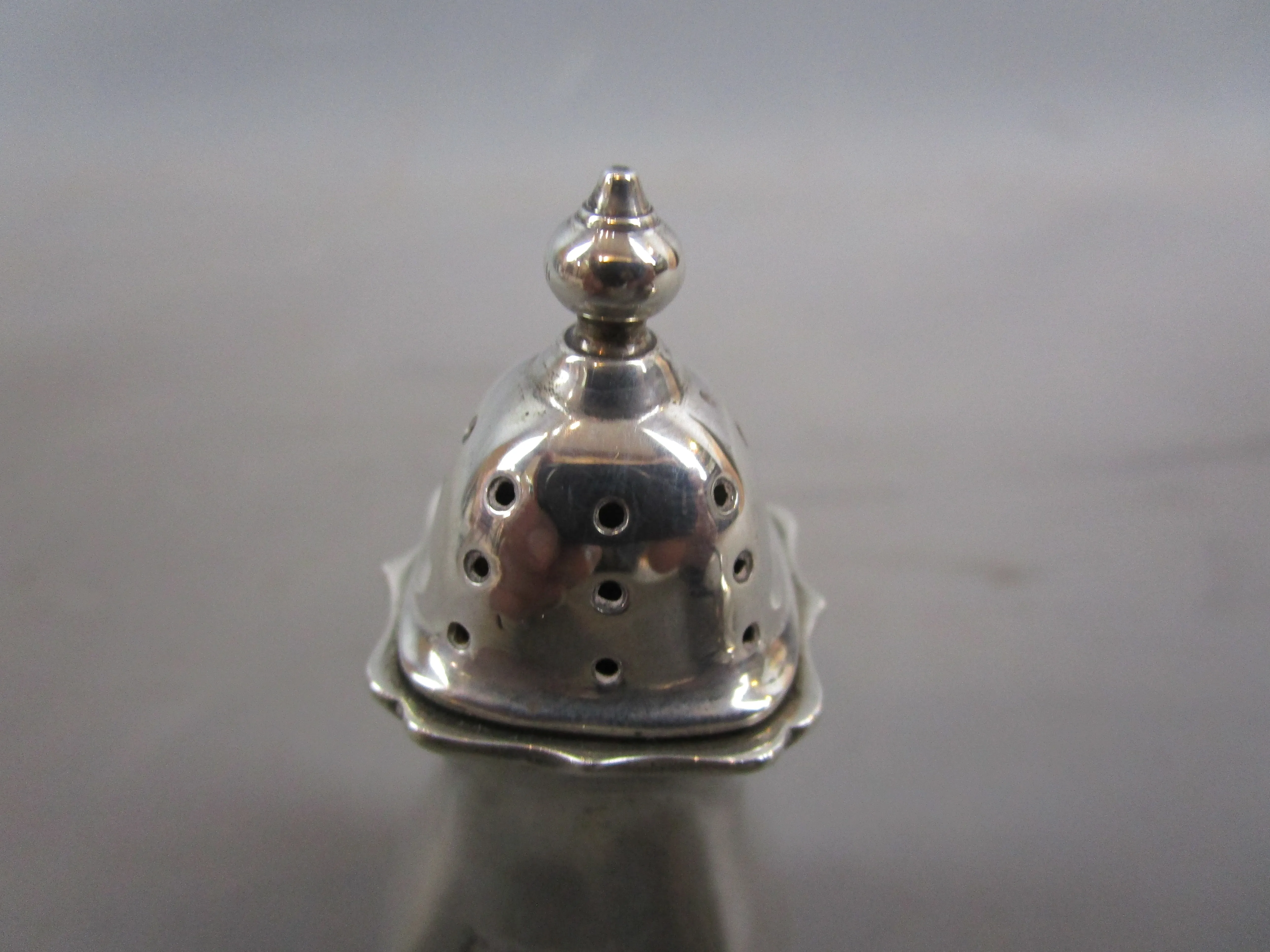 Sterling Silver Salt Cellar And Pepperette Vintage Mid Century Sheffield 1954