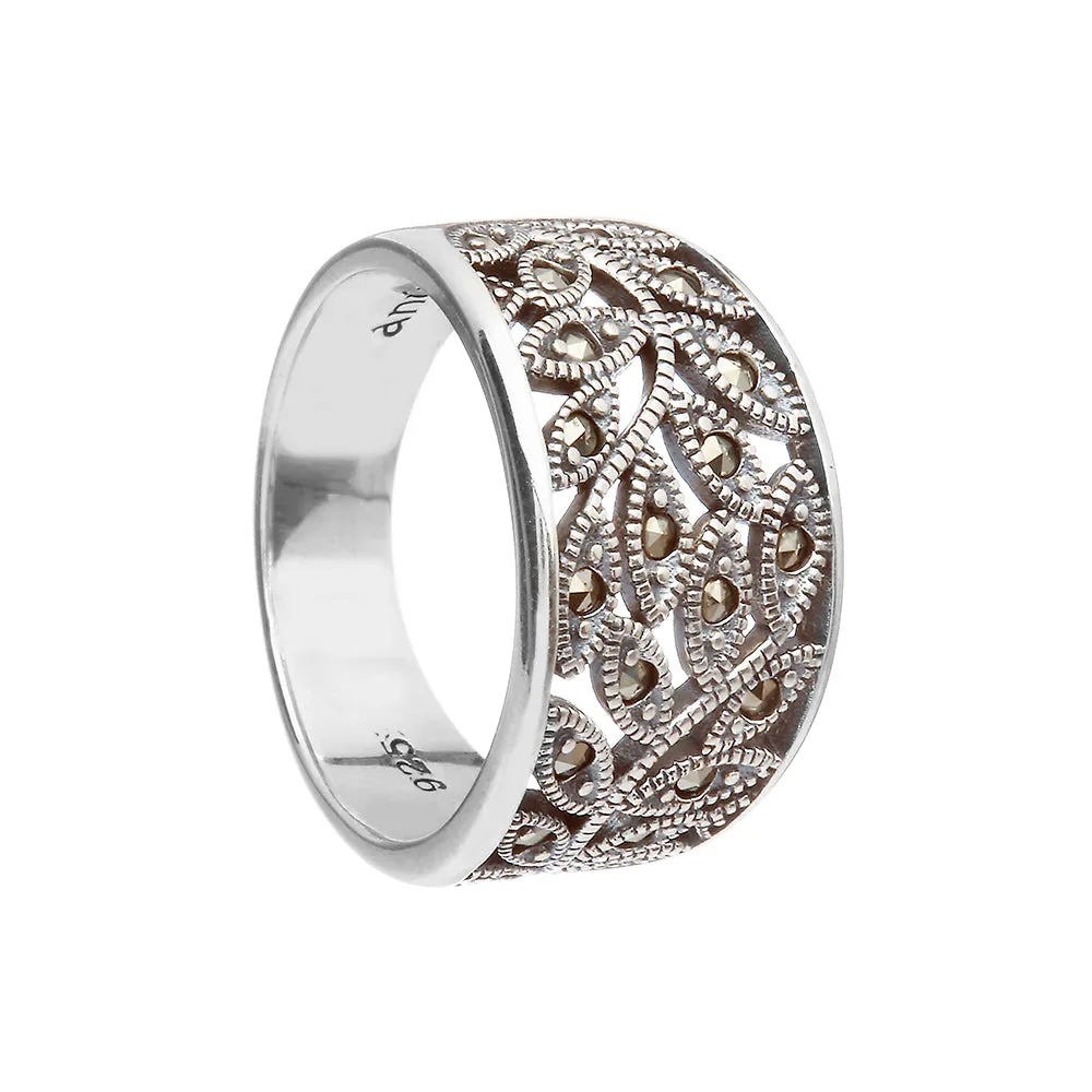 Sterling Silver Tree of Life Marcasite Ring