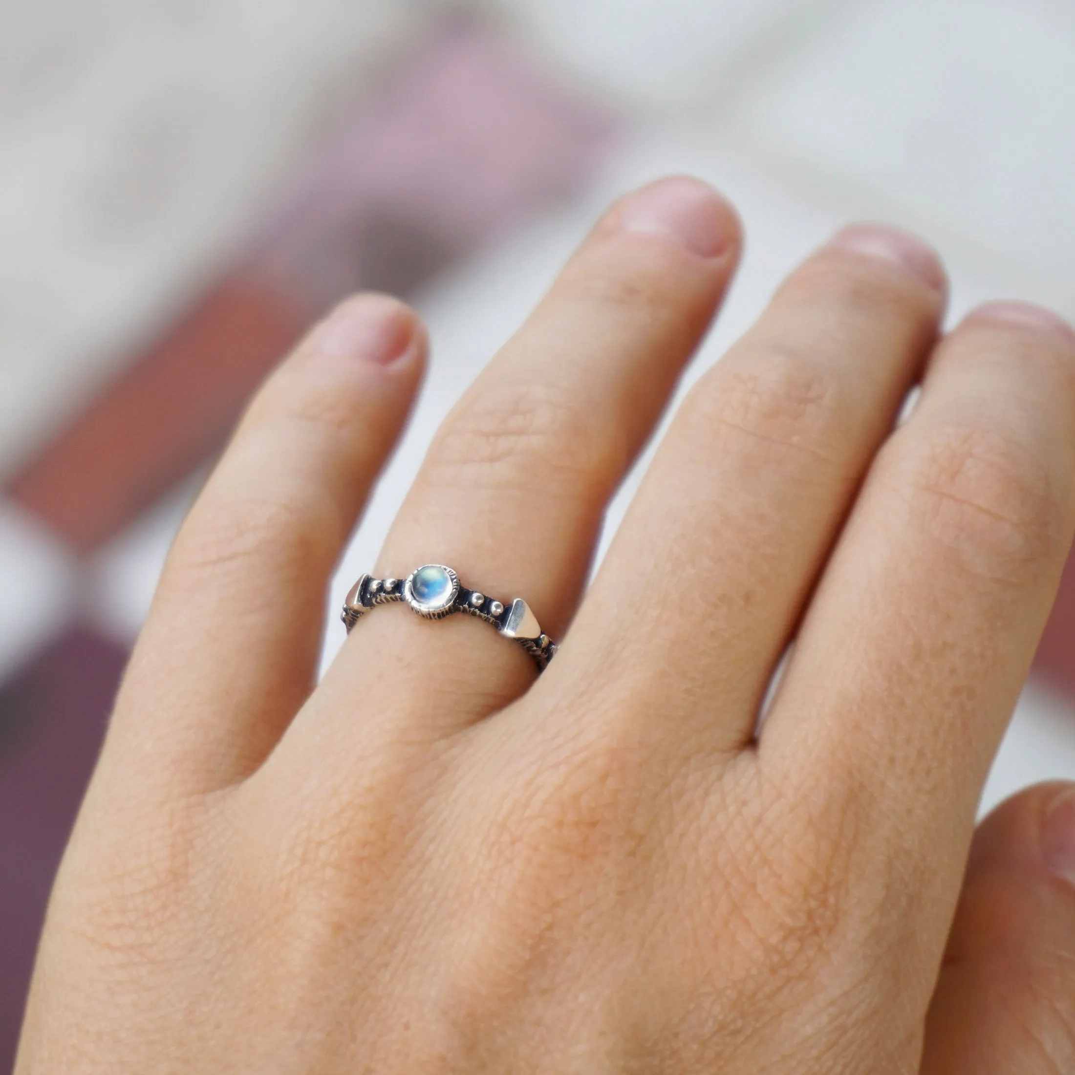 Tiny moonstone ring BERRY