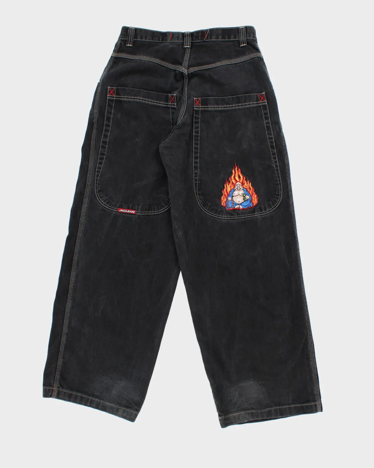 Vintage 90s JNCO Jeans Flaming Buddha - W32 L32