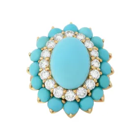 Vintage Boucheron Turquoise and Diamond Ring