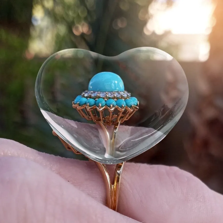 Vintage Boucheron Turquoise and Diamond Ring