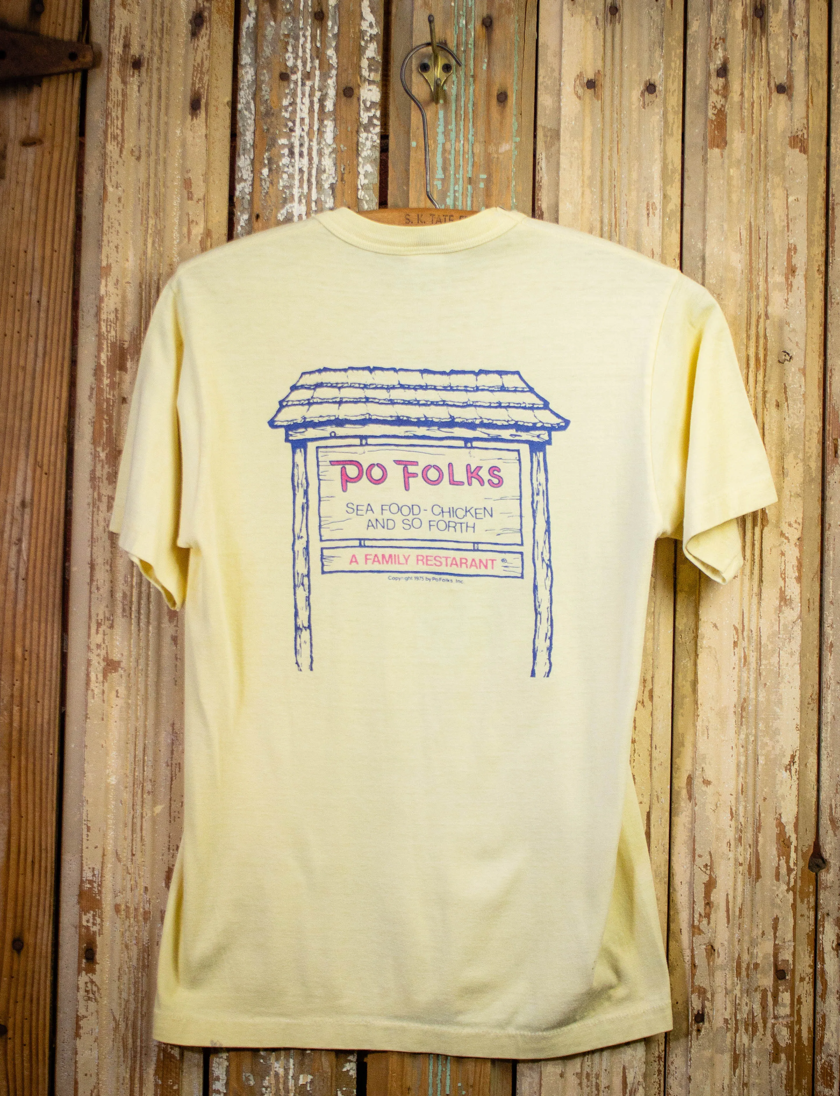 Vintage I'm Po But I'm Proud Graphic T Shirt 80s Yellow Small