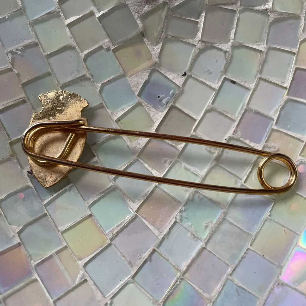 Vintage Libertas Enamel Shield Safety Pin