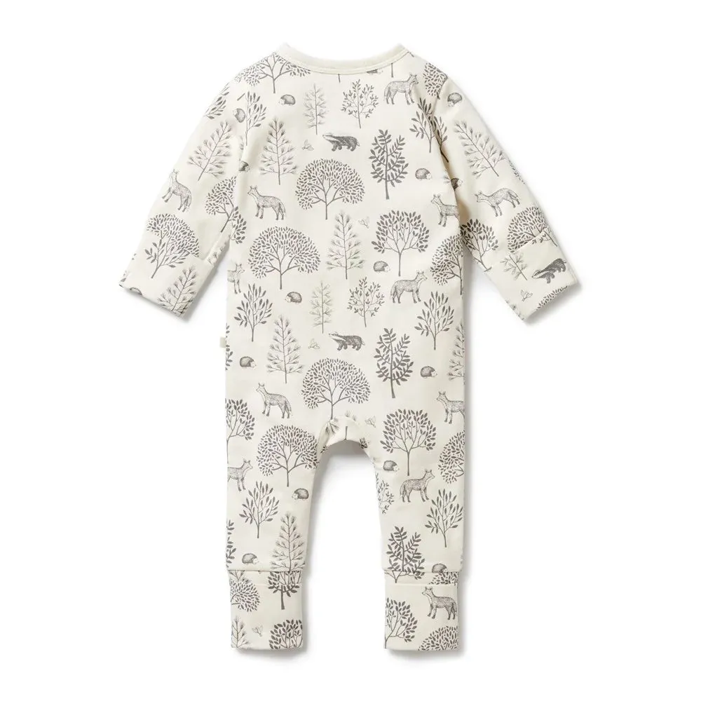 Wilson & Frenchy Organic Zipsuit with Feet - Woodland