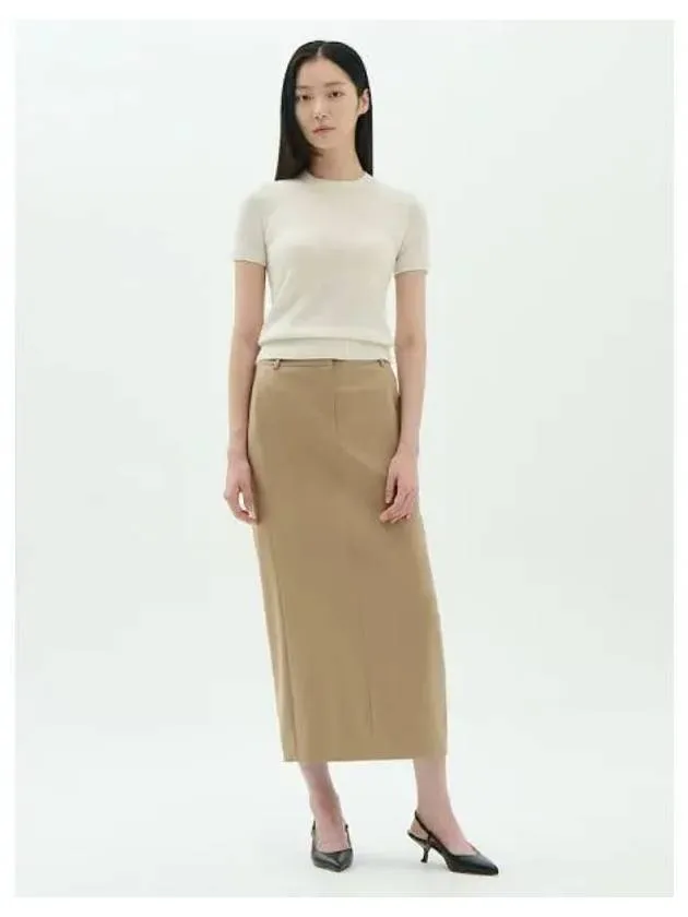 Women s Wool Flannel Midi Pants Trousers Skirt Camel Domestic Products